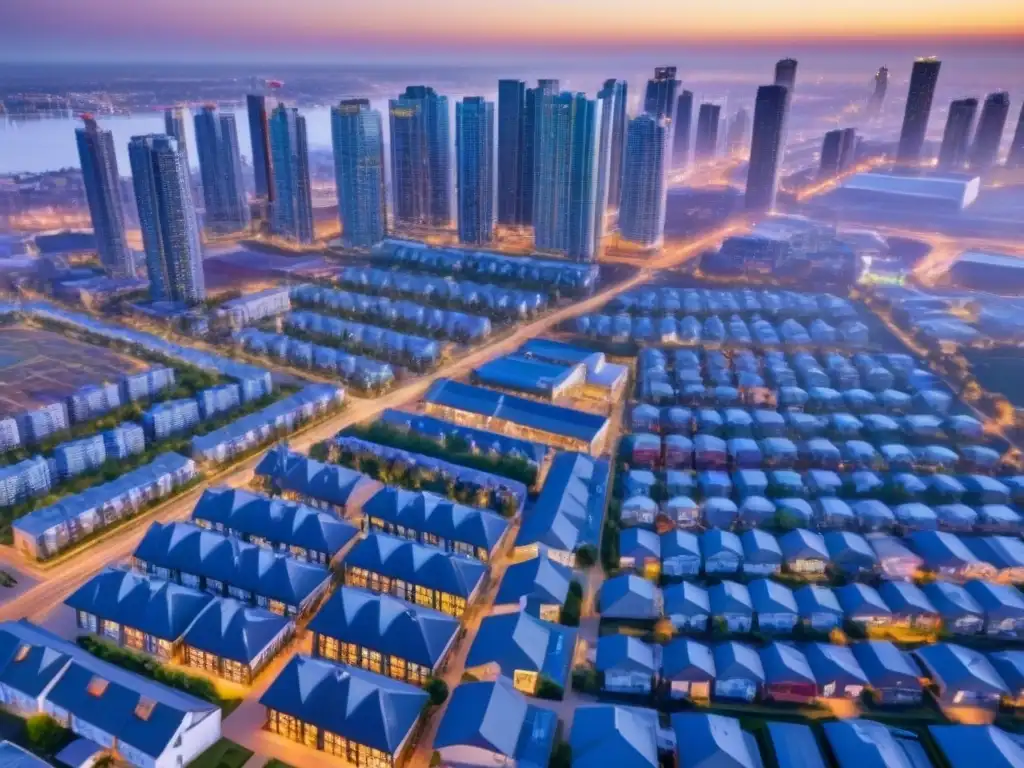 Portafolio inmobiliario diversificado en vibrante ciudad Un vibrante portfolio inmobiliario diversificado: propiedades residenciales, comerciales e industriales en una ciudad moderna