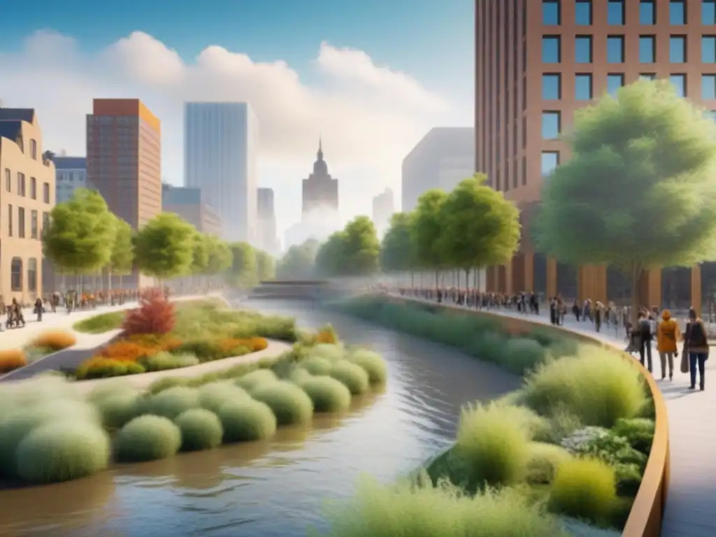 Renovación urbana del río: biodiversidad y comunidad Una vibrante restauración de ríos urbanos que promueve la biodiversidad y el bienestar comunitario