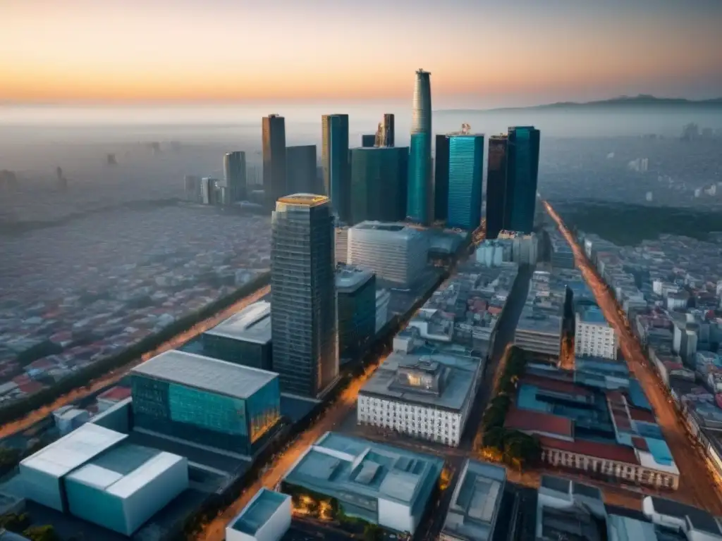Horizonte de Ciudad de México: Arquitectura histórica y moderna en 8k Vibrante skyline de México, fusionando historia y modernidad con oportunidades de inversión inmobiliaria México