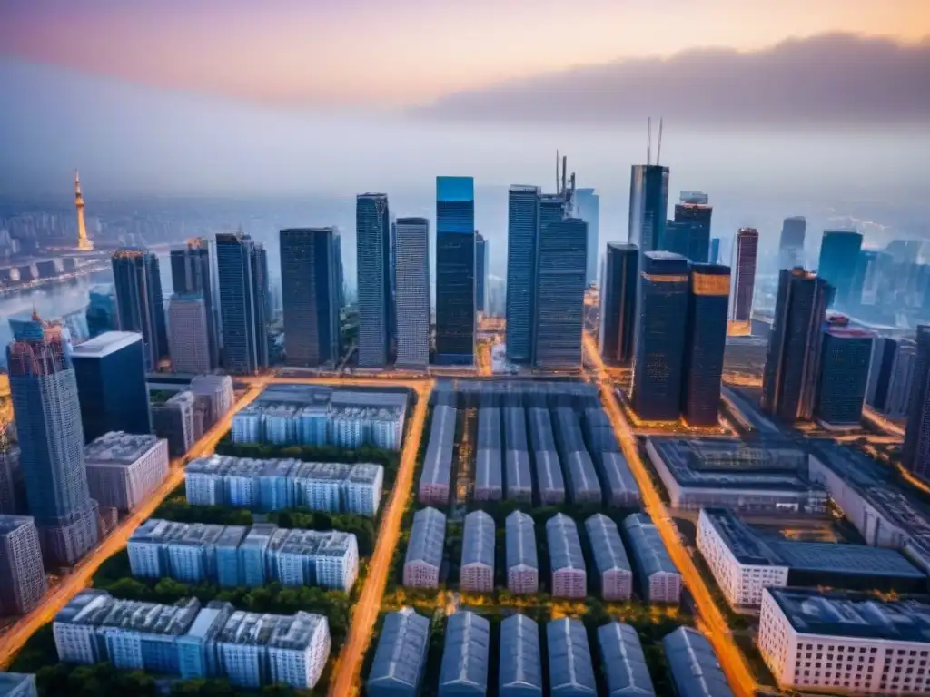 Skyline urbano: fusiona mercados inmobiliarios emergentes y establecidos Vibrante skyline urbano con rascacielos y edificios tradicionales, simbolizando la fusión de mercados inmobiliarios emergentes y establecidos