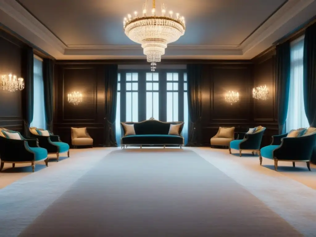 Vibrante subasta de propiedades de lujo en elegante casa de subastas con diseño moderno y lujoso