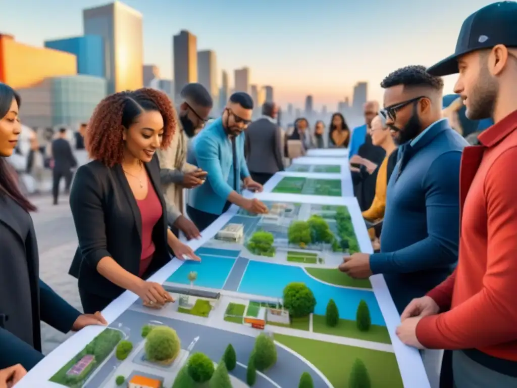 Creando juntos: Taller de urbanismo inclusivo en la ciudad Un vibrante taller de urbanismo participativo donde comunidades diseñan un espacio inclusivo que refleja su identidad cultural en la ciudad