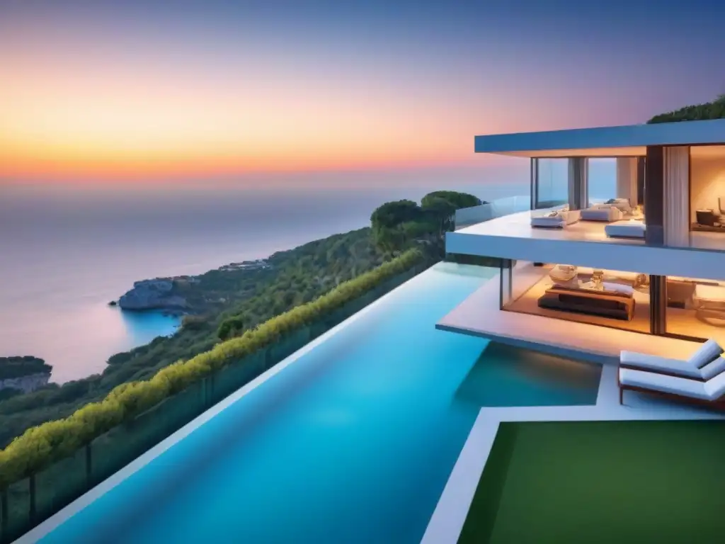 Villa de lujo con vistas al mar en España Villa de lujo con infinity pool en acantilado sobre el Mediterráneo