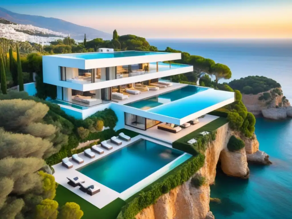 Villa de lujo en acantilado con vistas al mar en Marbella Villa de lujo en acantilado con vistas al mar Mediterráneo en Marbella, España