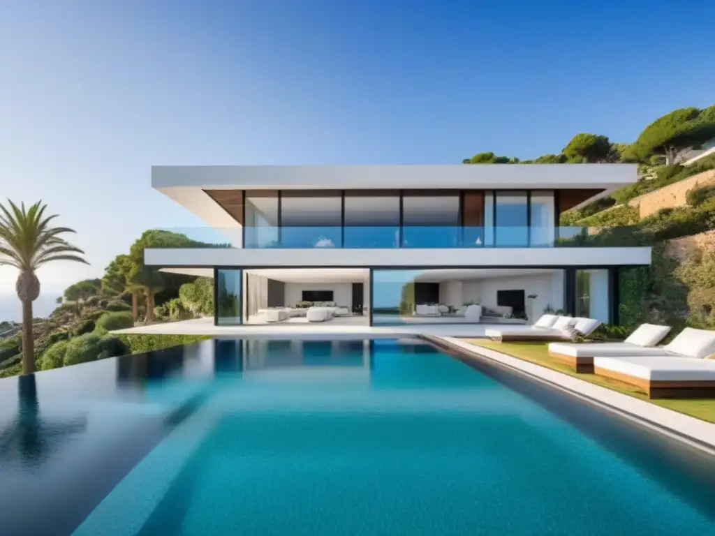 Villa de lujo con vistas al mar en España: diseño moderno y elegante Villa de lujo en España con diseño moderno, piscina infinity y jardín exuberante