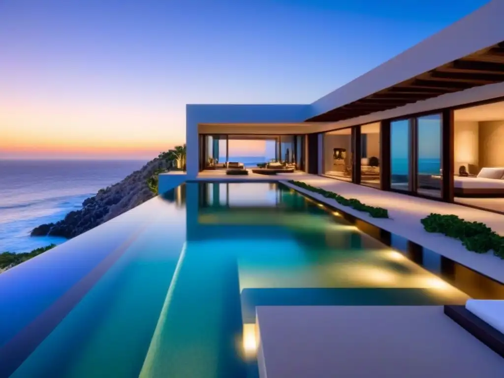 Villa de lujo frente al mar en Los Cabos con vistas panorámicas Villa de lujo frente a la playa en Los Cabos con diseño arquitectónico moderno y vistas al océano