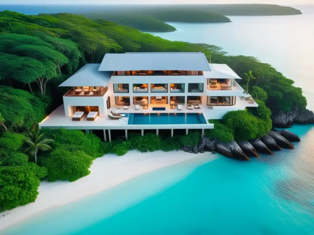 Villa de lujo con piscina infinita en isla caribeña Villa de lujo en isla exclusiva, con piscina infinity y playa privada