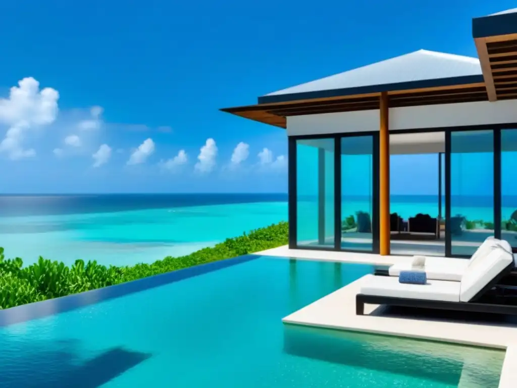 Villa de lujo frente al mar en Belice: diseño moderno y exclusividad Villa de lujo frente al mar en Belice con diseño arquitectónico moderno, piscina infinita privada y exuberante paisajismo tropical