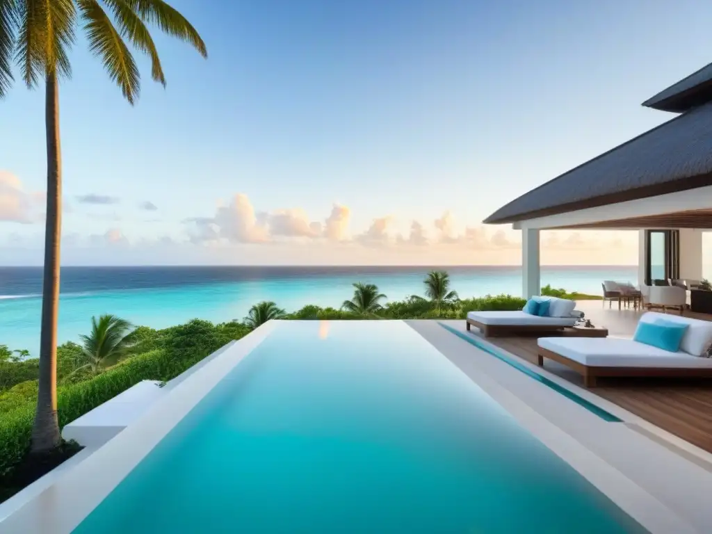 Villa de lujo frente al mar en el Caribe: modernidad y elegancia Villa de lujo frente al mar en el Caribe con diseño moderno y vistas panorámicas al océano turquesa
