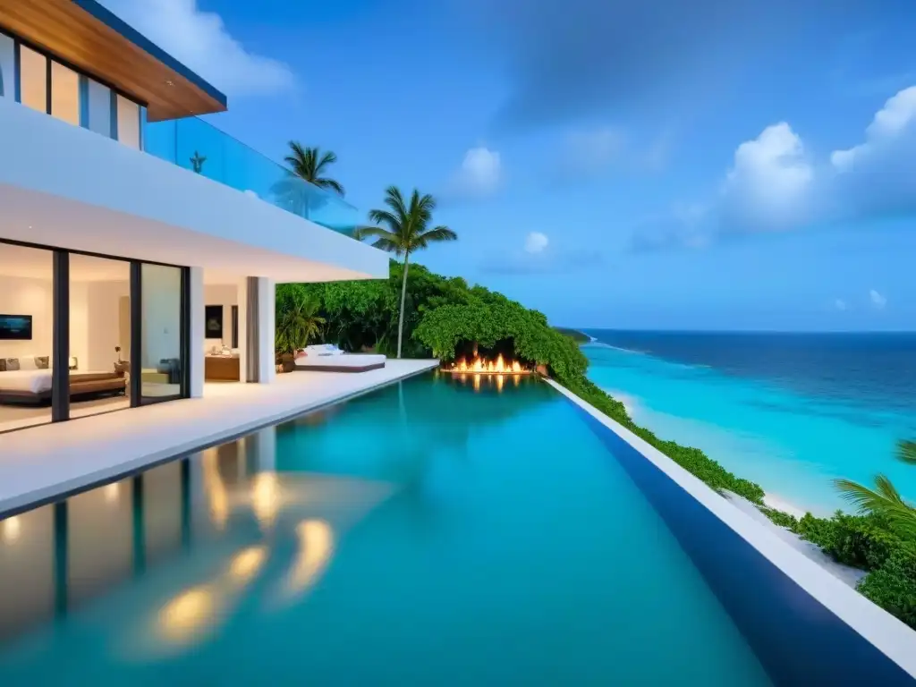 Villa de lujo frente al mar en el Caribe: diseño arquitectónico moderno y vistas panorámicas Villa de lujo frente al mar en el Caribe con diseño moderno y vistas panorámicas
