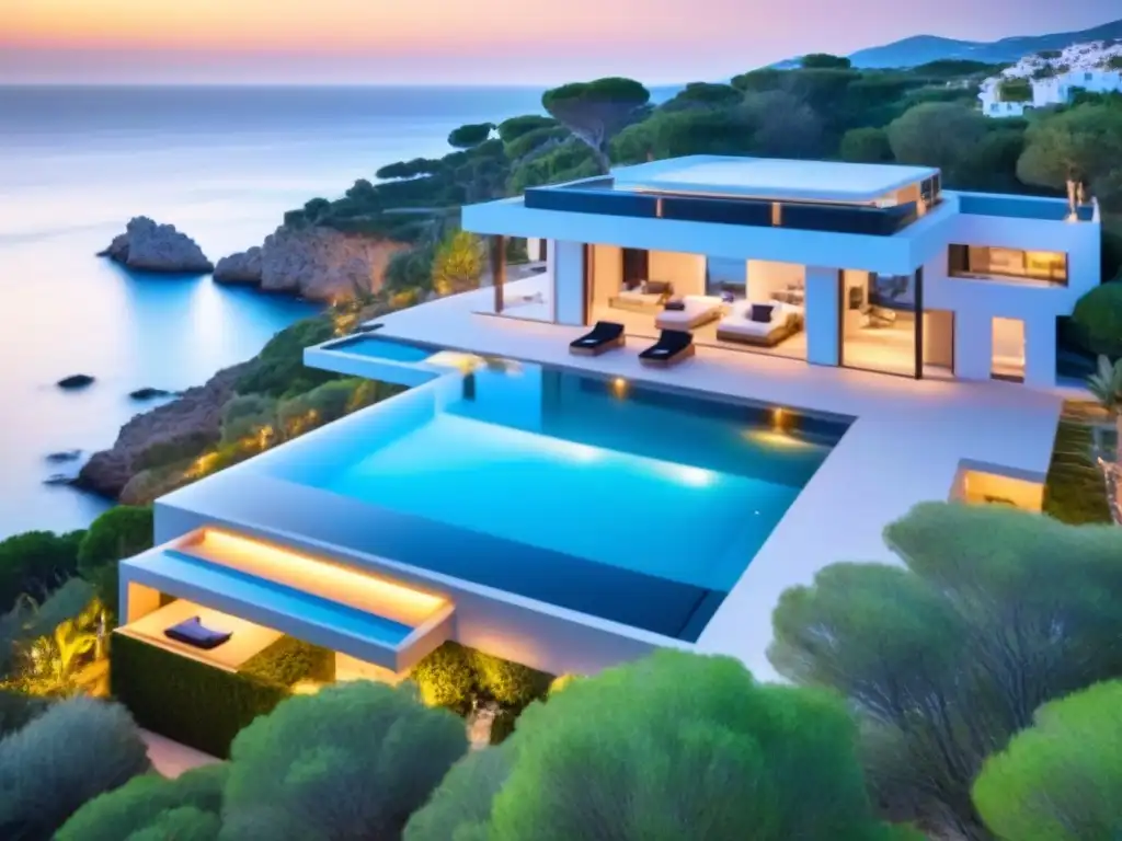 Villa de lujo frente al mar en España: infinita elegancia mediterránea Villa de lujo frente al mar en España con piscina infinita y vistas al Mediterráneo
