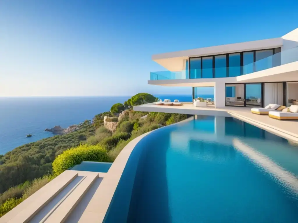 Villa de lujo contemporánea en acantilado con vistas al mar en España Villa de lujo moderna en acantilado con vistas al mar Mediterráneo en España