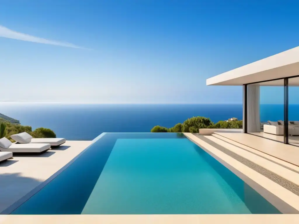 Villa de lujo frente al mar en España: diseño moderno y elegancia Villa de lujo moderna con vistas al mar Mediterráneo en España