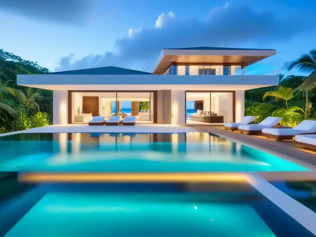 Villa de lujo frente al mar en el Caribe: diseño moderno y vistas panorámicas Villa de lujo en la playa del Caribe con diseño moderno y vistas panorámicas, ideal para inversionistas en Financiamiento inmobiliario Caribe