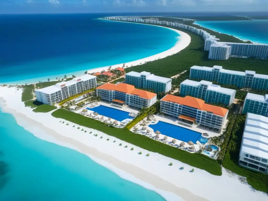 Exclusividad en Cancún: Lujo en la Zona Hotelera Villas de lujo en Cancún con piscinas infinity, frente al mar turquesa del Caribe