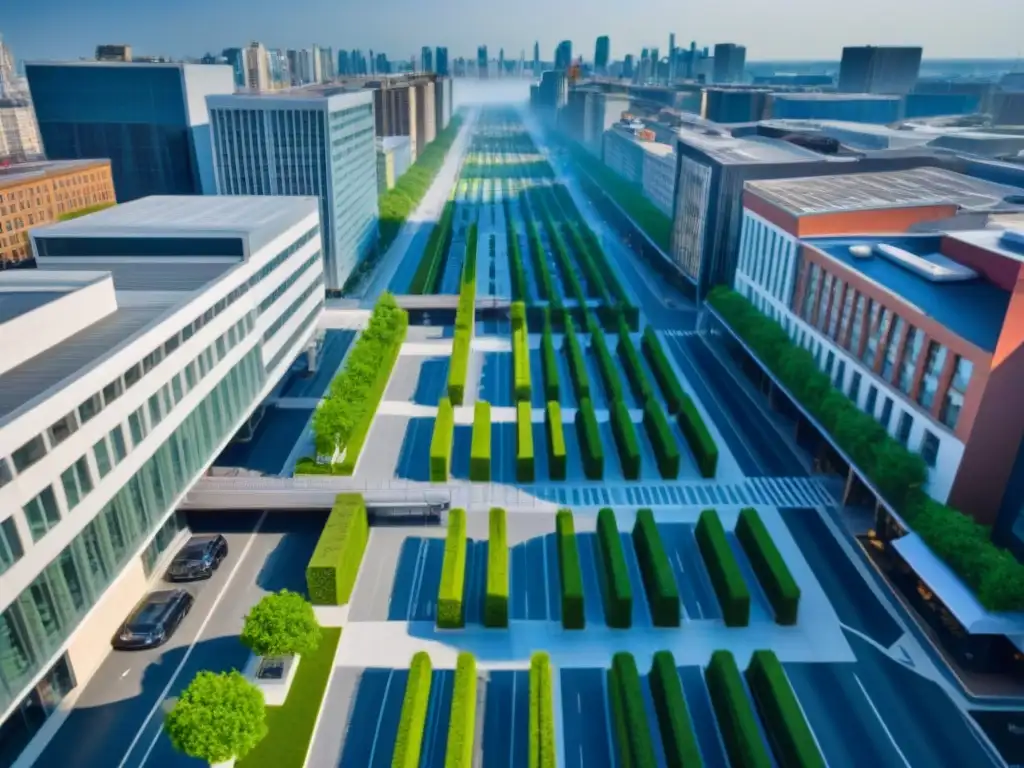 Centro comercial moderno en ciudad vibrante con ubicación estratégica Vista aérea de centro urbano con espacios comerciales multifuncionales resaltando importancia de ubicación