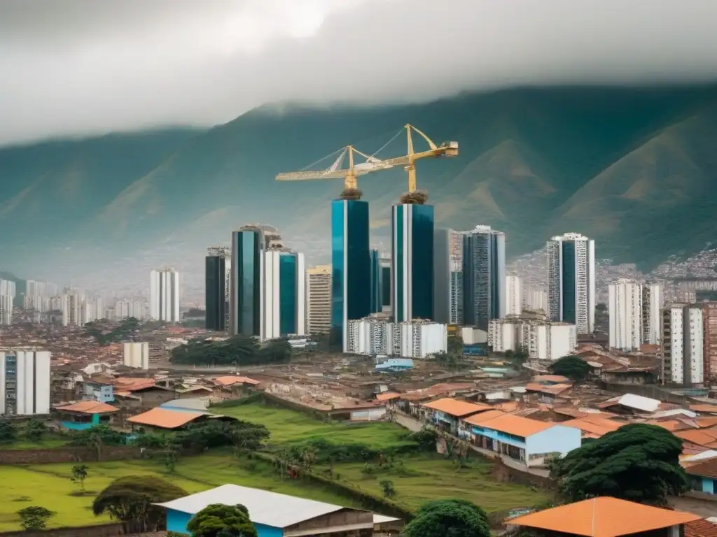 Escenario urbano colombiano: tradición y modernidad Vista aérea de ciudad colombiana con rascacielos modernos y arquitectura colonial