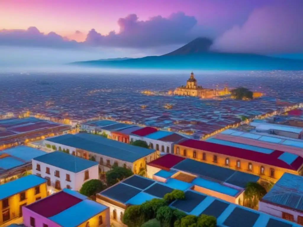 Contrastes urbanos en México: riqueza cultural y modernidad Vista aérea de ciudad mexicana: altos edificios modernos junto a arquitectura tradicional, reflejo de la riqueza cultural y los impuestos locales propiedad México