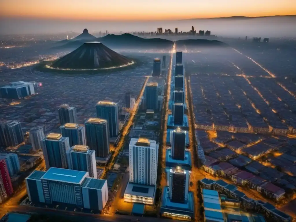 Vibrante desarrollo inmobiliario en la Ciudad de México Vista aérea de una ciudad mexicana vibrante con rascacielos modernos y edificios residenciales