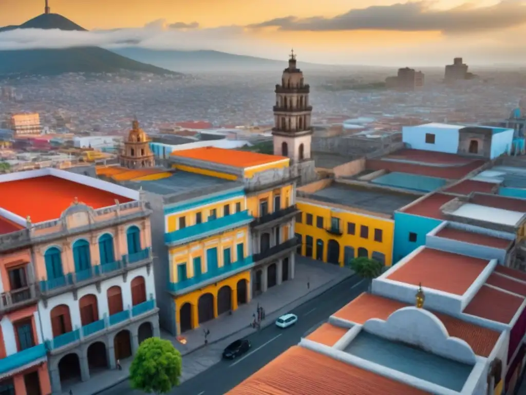Contraste urbano: modernidad y tradición en México Vista aérea detallada de ciudad mexicana con desarrollos mixtos mercado inmobiliario México