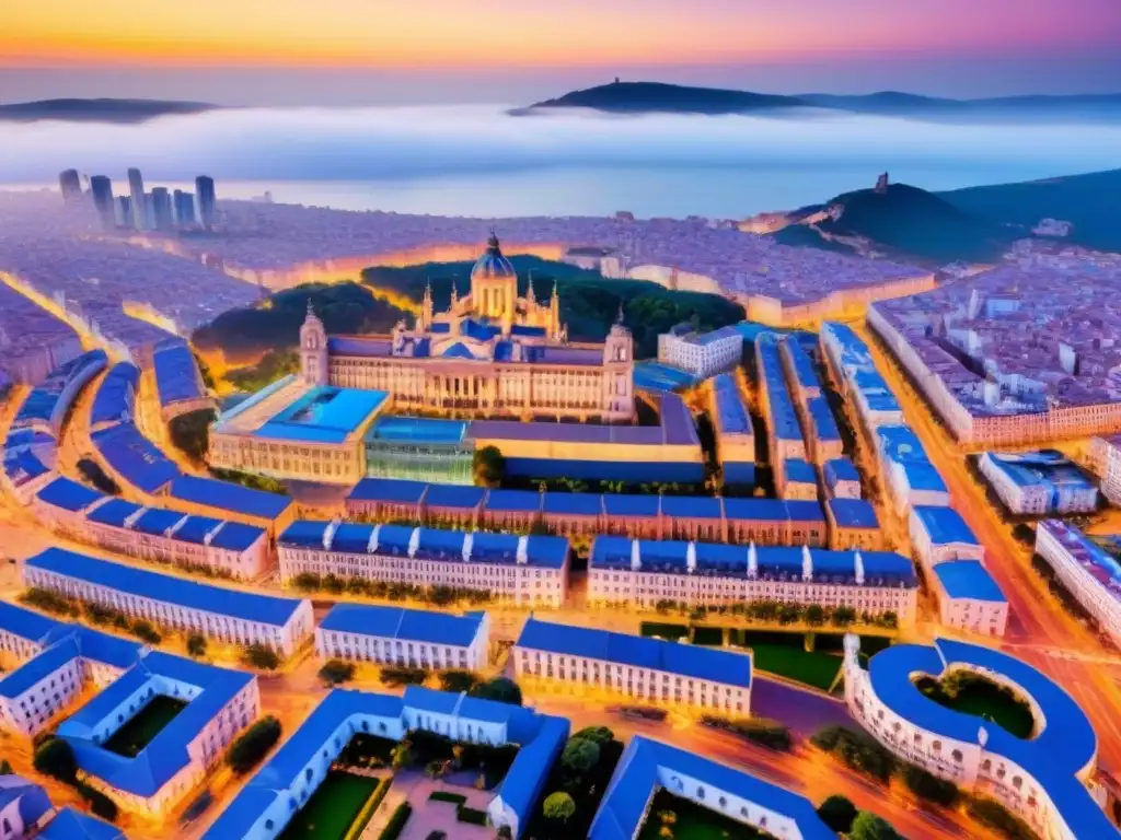 Vibrante metrópolis española: vista aérea de alta resolución Vista aérea detallada de ciudad española con mercado inmobiliario vibrante
