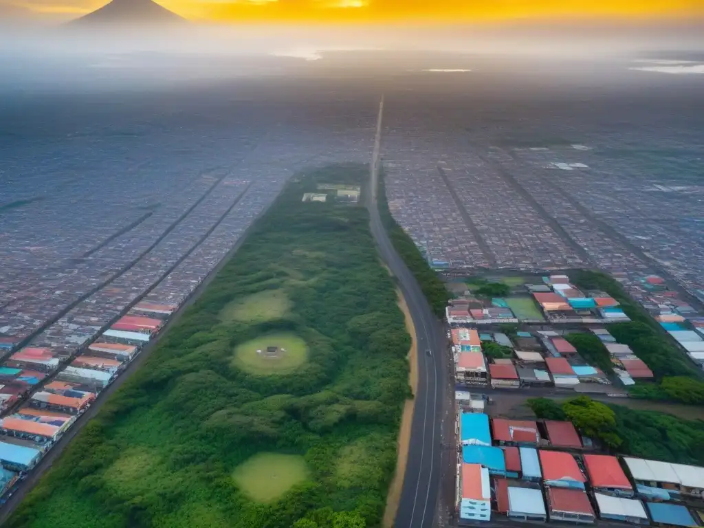 Managua, Nicaragua: Desarrollo urbano y legal en la industria inmobiliaria Vista aérea detallada de Managua, Nicaragua, resaltando crecimiento urbano y legal en sector inmobiliario