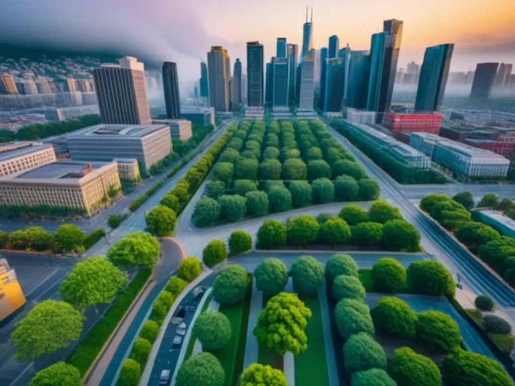 Metrópolis vibrante: diversidad de opciones inmobiliarias en la ciudad Vista aérea impresionante de una ciudad vibrante con la diversidad de propiedades inmobiliarias, mostrando los mejores tipos disponibles