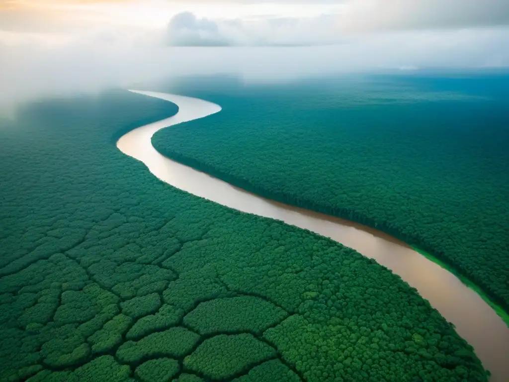 Maravillosa vista aérea de la exuberante naturaleza virgen de Guyana Vista aérea impresionante de la exuberante naturaleza de Guyana