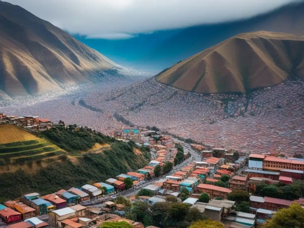 Vista aérea de La Paz, Bolivia: ciudad vibrante entre los Andes Vista aérea de La Paz, Bolivia, entre los Andes