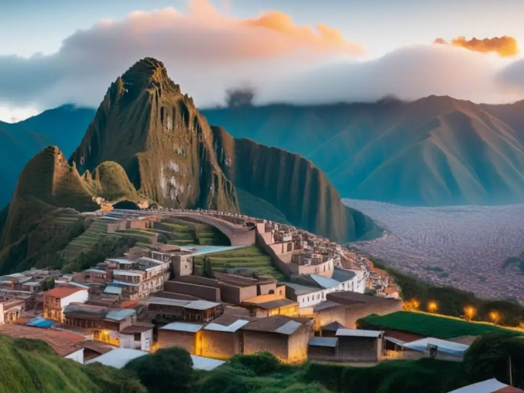 Cityscape boliviano: tradición y progreso inmobiliario Vista 8k detallada de ciudad boliviana con arquitectura tradicional y moderna, reflejando la legislación inmobiliaria Bolivia actualizada