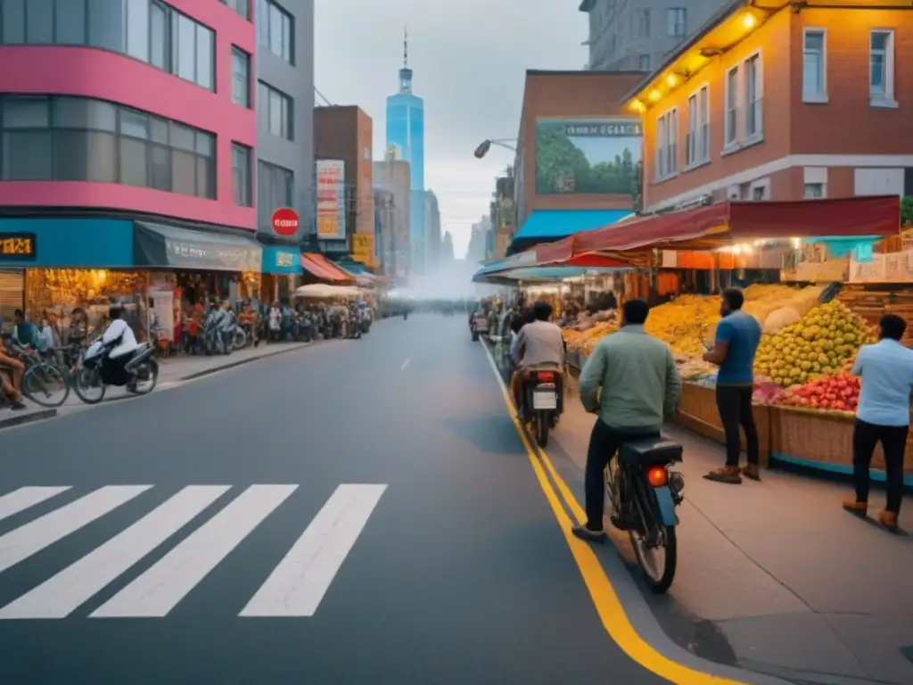 Vista detallada de esquina urbana con representación cultural en desarrollo urbano