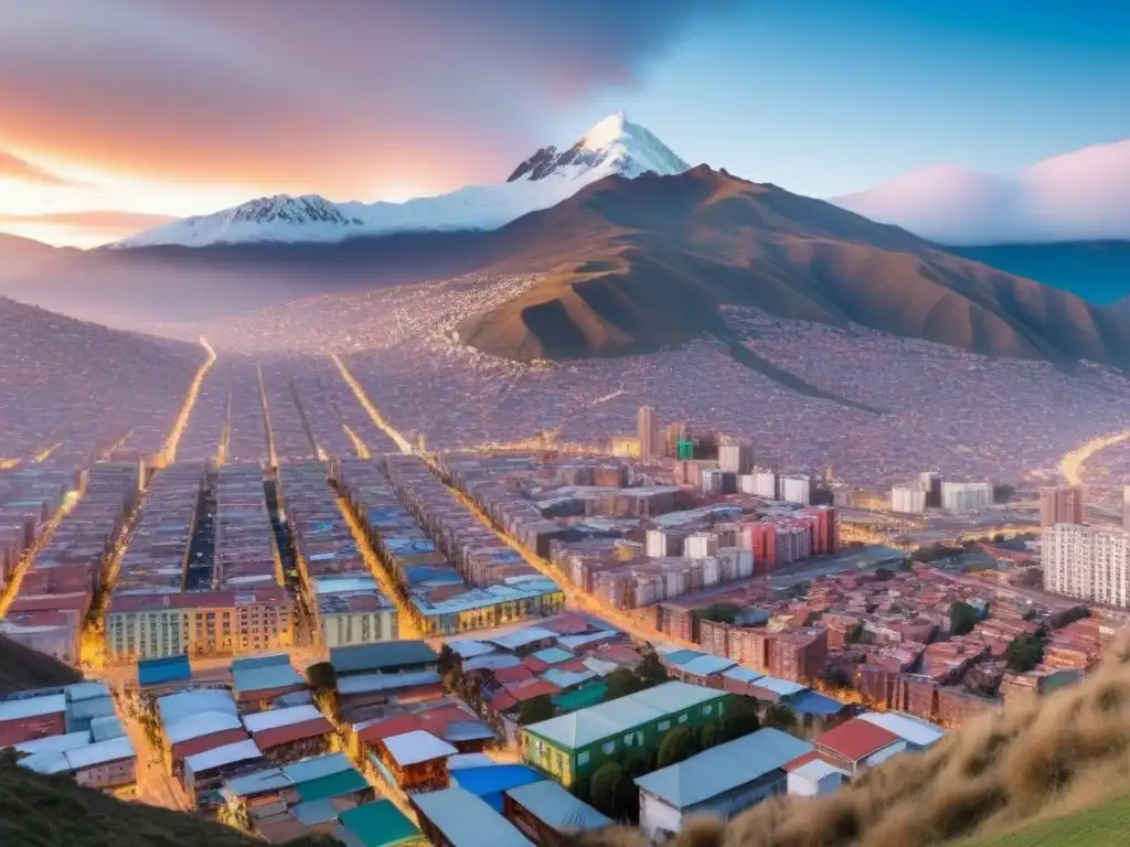 La Paz, Bolivia: Tradición y modernidad en 8k Vista detallada de La Paz, Bolivia, entre arquitectura andina y rascacielos