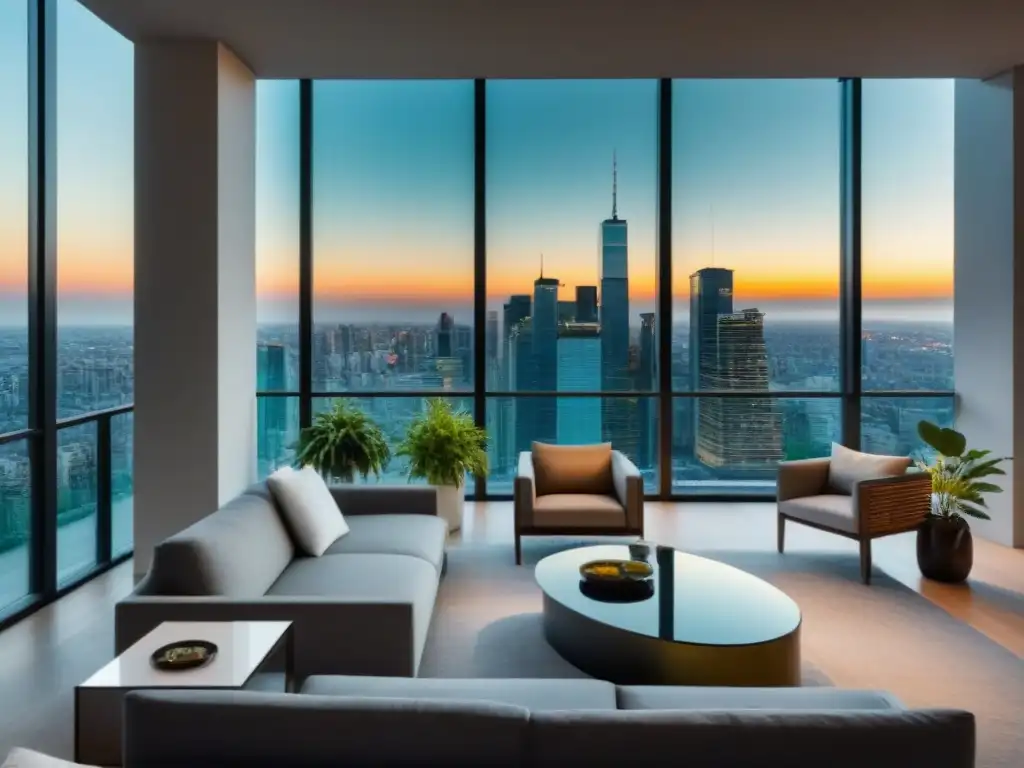 Inversión inmobiliaria exitosa: edificio de lujo con terraza en la azotea Vista de edificio de apartamentos de lujo con terraza en la azotea, reflejando la ciudad, simbolizando impacto IVA inmobiliario inversiones