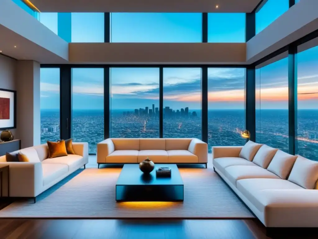 Penthouse de lujo en la Ciudad de México Vista panorámica de penthouse de lujo en CDMX con diseño elegante, mobiliario contemporáneo y amplio espacio