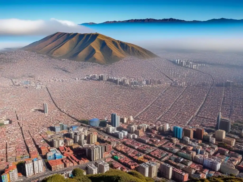 Skyline de La Paz, Bolivia: modernidad y tradición en crecimiento Vista 8k de La Paz, Bolivia, con arquitectura moderna y tradicional en un cielo azul