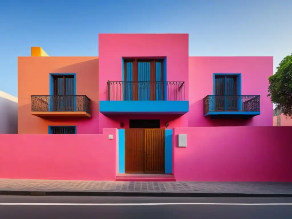 Exterior de Casa Gilardi: Arquitectura de lujo en CDMX Vista única de Casa Gilardi en Ciudad de México por Luis Barragán