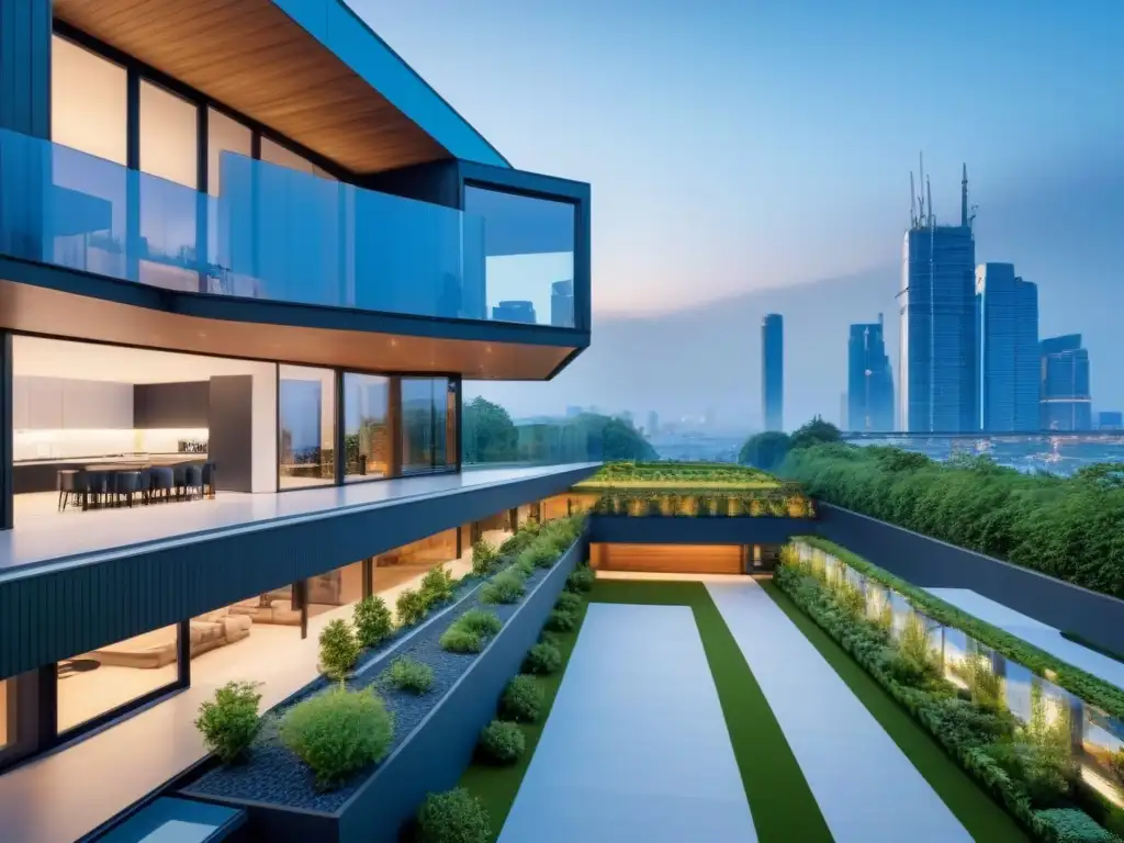 Casa Pasiva: Diseño urbano sostenible en 8k Vista urbana de una moderna Passive House con certificaciones en el mercado inmobiliario