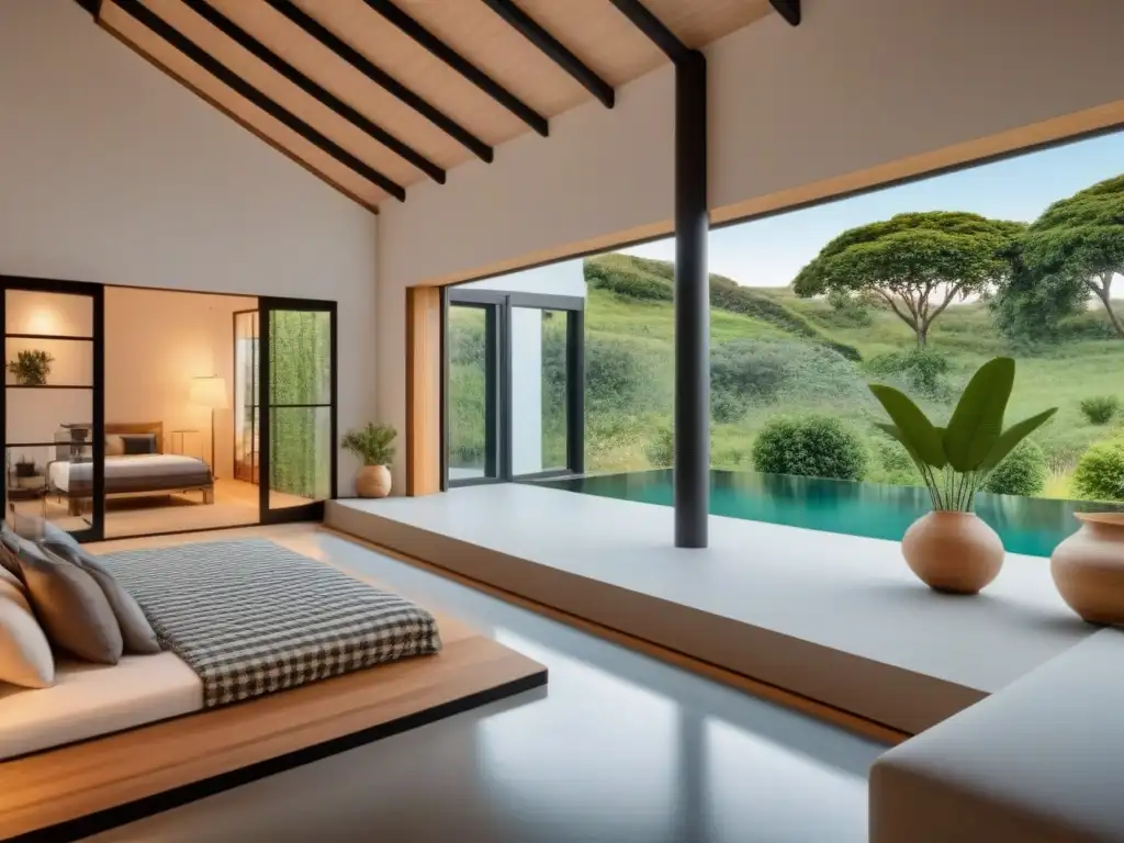 Casa sostenible con encanto tradicional y diseño moderno en 8k Vivienda moderna con elementos arquitectónicos vernáculos integrados en una estructura contemporánea, rodeada de vegetación